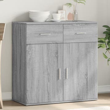 vidaXL Dressoir 79x38x80 cm bewerkt hout grijs sonoma, Verzenden, Nieuw, Overige houtsoorten, Minder dan 50 cm