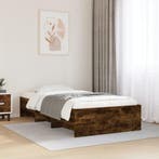 vidaXL Bedframe zonder matras hout gerookt eikenkleurig, 90 cm, Eenpersoons, Bruin, Verzenden
