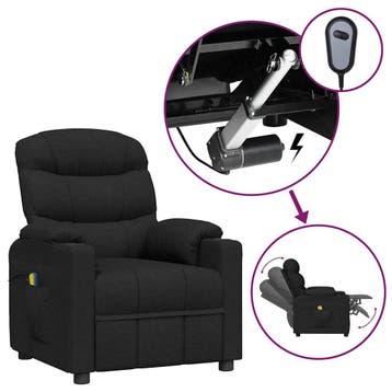 vidaXL Massagestoel elektrisch stof zwart, Verzenden, Nieuw