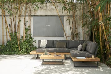 Manhattan hoek loungeset 3 delig aluminium teak, Ophalen of Verzenden, Nieuw