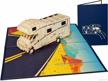 Camper pop-up kaart | Wenskaart vrijheid kamperen vakantie, Verzenden, Nieuw