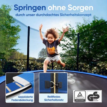 Trampoline 305 cm Veiligheidsnet TÜV GS Gecertificeerd, Verzenden, Nieuw