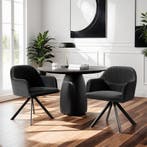 Lona fluwelen draaistoel met dikke vulling - zwart/zwart, Se, Huis en Inrichting, Stoelen, Verzenden, Nieuw