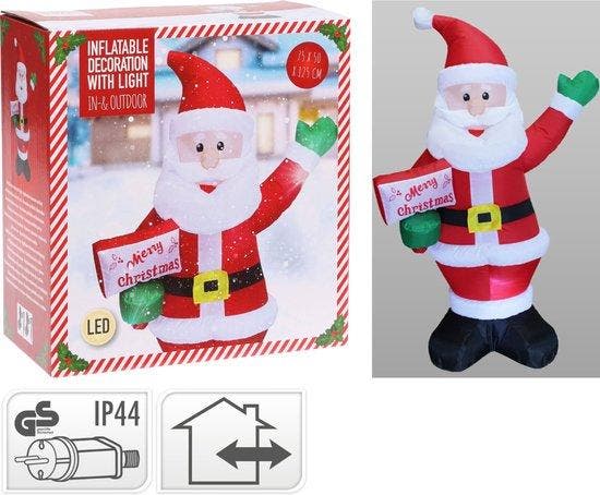 2dekans | Opblaasbare Kerstman 125cm - met verlichting, Diversen, Kerst, Zo goed als nieuw, Ophalen of Verzenden