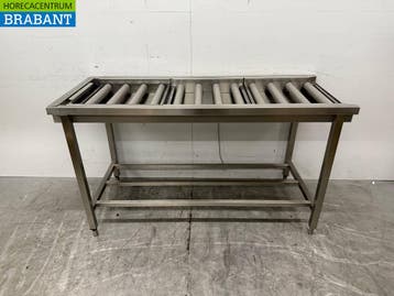 RVS Afvoertafel / rollenbaan tbv doorschuifvaatwasser 160,5, Ophalen of Verzenden, Gebruikt