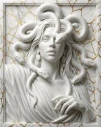 Makayhos - [Canvas] Medusa Marble – Gilded Silence
