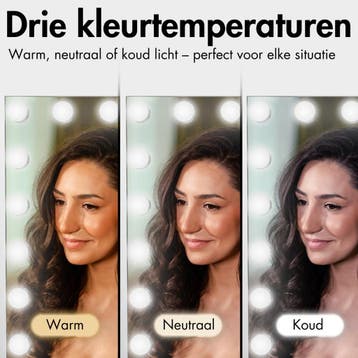 2dekans | Sansbeauté® Hollywood Spiegel 80x62,5 cm - Make-up, Ophalen of Verzenden, Zo goed als nieuw, Wit