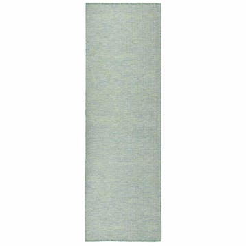 vidaXL Buitenkleed platgeweven 80x250 cm turquoise, Verzenden, Nieuw