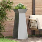 vidaXL Pilaar Plantenbak 2 pcs Zilver 40 x 40 x 100 cm, Verzenden, Minder dan 60 cm, Nieuw, Metaal