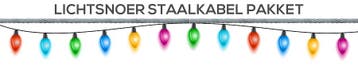Staalkabel Lightstring Lichtsnoer Pakket voor buiten, Verzenden, Nieuw