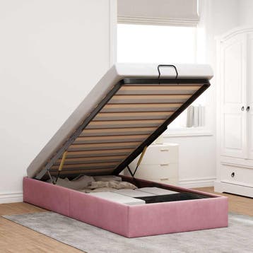 vidaXL Bedframe zonder matras 100x200 cm fluweel roze, 100 cm, Eenpersoons, Verzenden, Nieuw