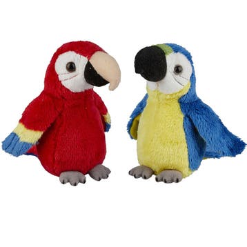 Ravensden papegaai knuffel - pluche - set van 2 - 15 cm, Verzenden, Nieuw