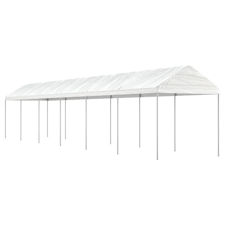 vidaXL Prieel met dak 13,38x2,28x2,69 m polyetheen wit, Tuin en Terras, Partytenten, Nieuw, Verzenden