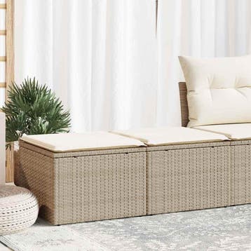 vidaXL 2-delige Loungeset met kussens poly rattan acacia, Verzenden, Nieuw, Loungeset