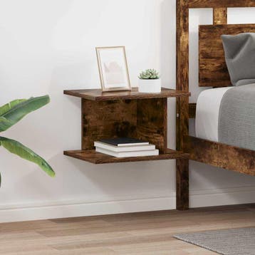 vidaXL Nachtkastje 2 st Gerookt eiken 40 x 30 x 25 cm, Minder dan 45 cm, Verzenden, Nieuw, Minder dan 55 cm