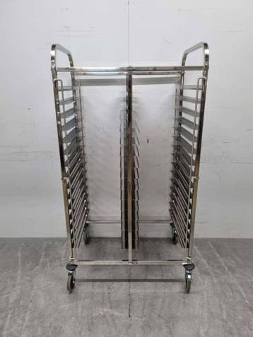 HCB RVS Dubbele regaalwagen 30 x 60/40 cm Bakerynorm, Zakelijke goederen, Ophalen of Verzenden, Nieuw in verpakking