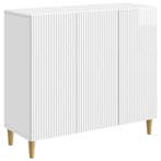 vidaXL Dressoir Hoogglans Wit 89 x 34,5 x 80 cm Bewerkt hout, Verzenden, Nieuw, Overige houtsoorten, Minder dan 50 cm