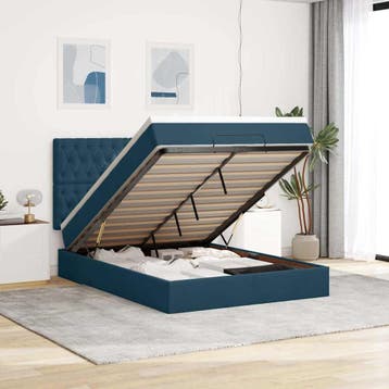 vidaXL Ottoman bed met matrassen 140x200cm fluweel, 140 cm, 200 cm, Stof, Verzenden