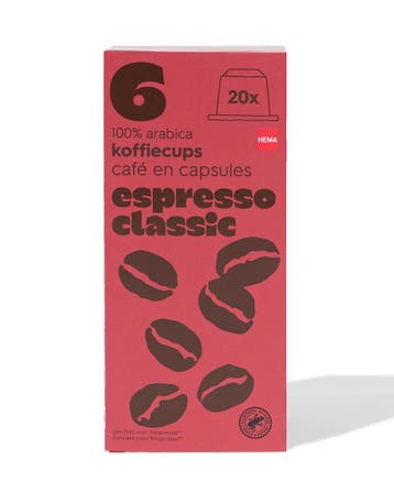 HEMA Koffiecups espresso classic - 20 stuks, Verzenden, Nieuw