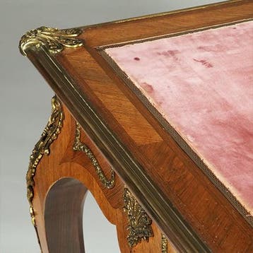 Bureau plat verguld brons en inlegwerk gesigneerd Auguste Ch, Ophalen of Verzenden