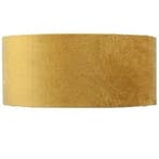 Stoffen lampenkap velvet | Oker Geel met Gouden binnenkant, Overige kleuren, 25 tot 50 cm, Rond, Nieuw
