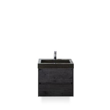 Dante Badmeubelset 60 cm - Black Oak - Wastafel Hardsteen, Ophalen of Verzenden, Nieuw