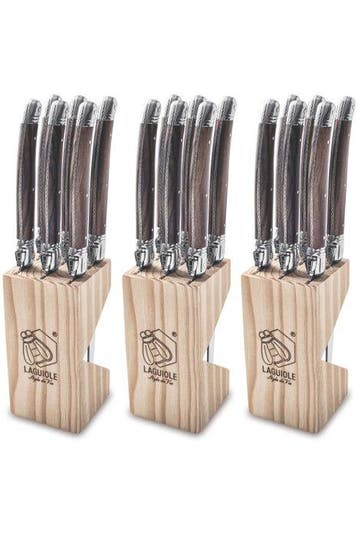 Laguiole - 18x Steak Knives - Dark Brown - style de -