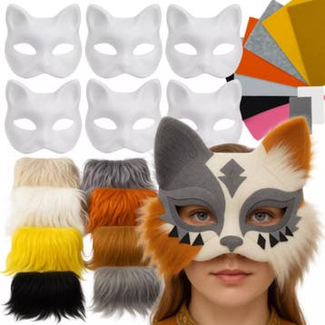 Maaleo DIY kattenmasker set 6-delig compleet met vilt en..., Ophalen of Verzenden, Nieuw