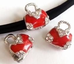 Per stuk European Jewelry kraal tasje rood met strass ant..., Ophalen of Verzenden, Nieuw, Kraal