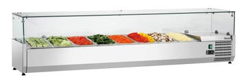 Bartscher Opzetkoelvitrine GL3-1801 | 8x 1/3 GN | RVS & Glas, Ophalen of Verzenden, Nieuw