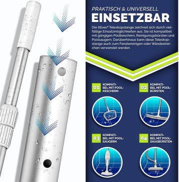 Tillvex® Telescopische stang voor Zwembadnet - Verstelbaar 1, Verzenden, Zo goed als nieuw