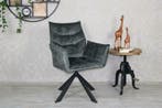 Eetkamerstoel Stan groen velvet stof, 360 draaibaar!, Overige kleuren, Nieuw, Ophalen of Verzenden, Vijf, Zes of meer stoelen