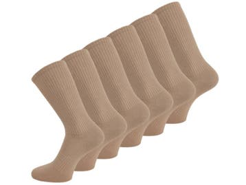 6 paar Katoenen damessokken - Naadloze sokken - Cappuccino, Verzenden, Nieuw