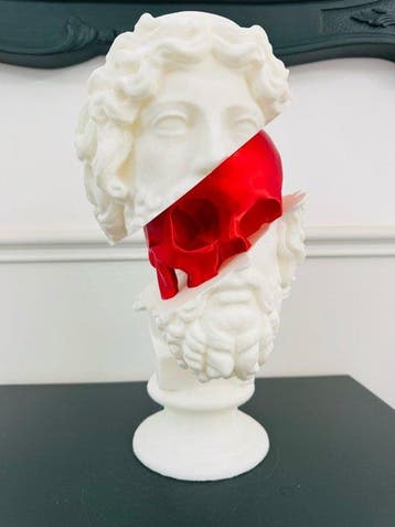 PYTHIA - Buste, Zeus vs Memento Mori - 32 cm - Plastic -, Antiek en Kunst