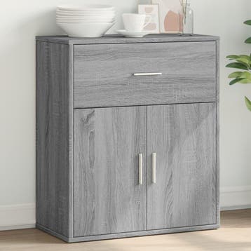 vidaXL Dressoir 60x31x70 cm bewerkt hout grijs sonoma, Verzenden, Nieuw, 50 tot 100 cm, 25 tot 50 cm