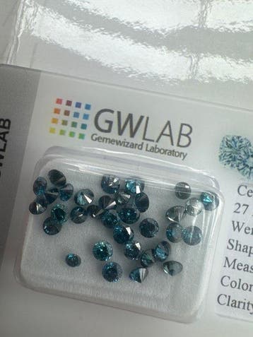 Zonder minimumprijs - 33 pcs Diamant (Kleurbehandeld) - 2.00, Nieuw