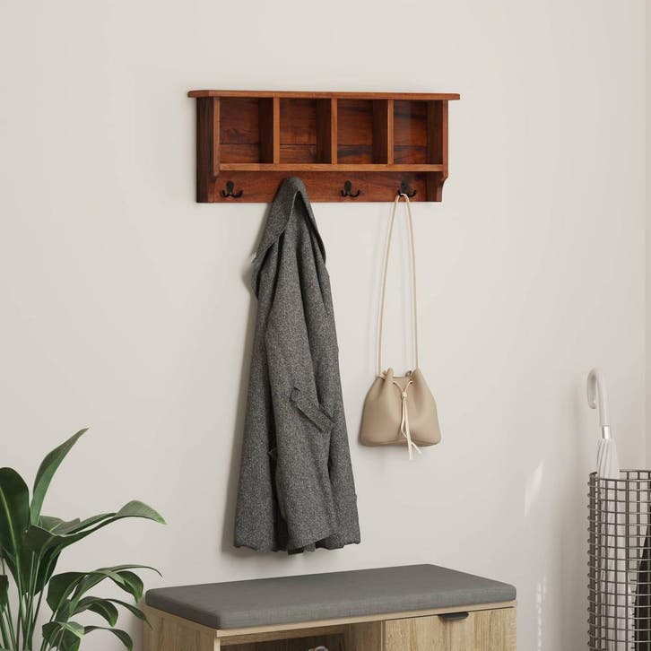 vidaXL Hanger Bruin 70 x 11 x 27 cm Massief Mahoniehout, Kleding | Dames, Kledinghangers, Nieuw, Verzenden