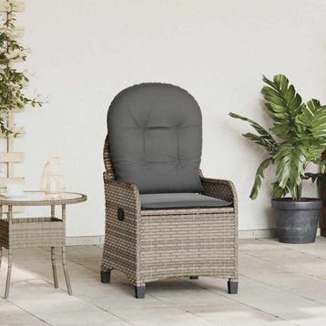 vidaXL Ligstoel Grijs poly rattan, Verzenden, Nieuw, Rotan