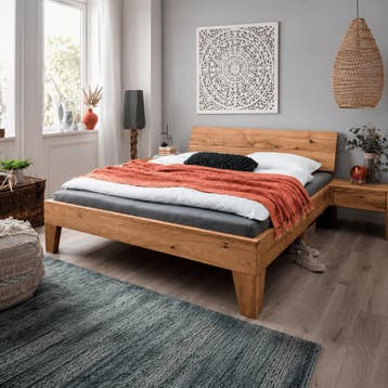 Forestales Clintwood Massief Eiken Houten Bed - 160 x 220, Huis en Inrichting, Slaapkamer | Bedden, Nieuw