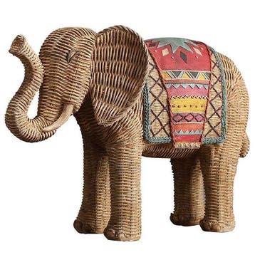 Stoel - Rattan, Textiel - rattan-olifantstoel