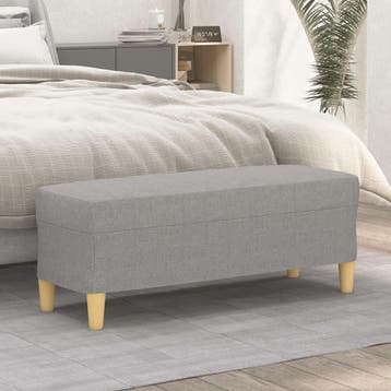vidaXL Bankje 100x35x41 cm stof lichtgrijs, Verzenden, Nieuw, Stof, Minder dan 150 cm