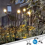Solar priklamp Miami | Warm wit licht | Set van 6 stuks, Zonne-energie, Kunststof, Verzenden, Minder dan 50 watt