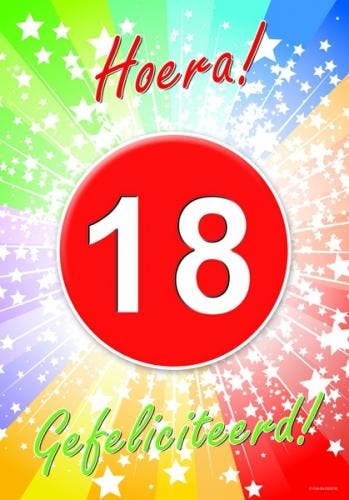 18 jaar verjaardag poster - 18 jaar versiering, Ophalen of Verzenden, Nieuw