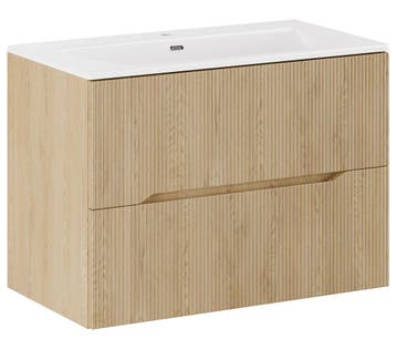 Badkamermeubel Nova 80 cm – Eiken – Hangend Badmeubel, Verzenden, Nieuw, Wastafelkast