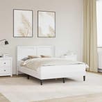 vidaXL Bedframe met LED-stripverlichting Wit 120 x 190 cm, Verzenden, Nieuw, Wit, Overige materialen