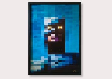 AnalogArtwork De Donkere Ridder: Analoge Pixelkunst Filmcel, Nieuw