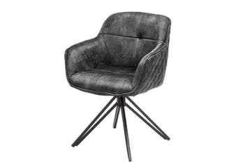 Draaibare design stoel EUPHORIA donkergrijs fluweel met, Ophalen of Verzenden, Nieuw