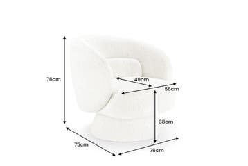Design draaifauteuil BOSSA NOVA taupe bouclé - 43527, Ophalen of Verzenden, Nieuw