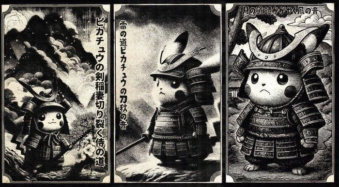 Æ (XX-XXI) - Samurai Pikachu (2026) – Rare Triptych |, Spelcomputers en Games, Spelcomputers | Overige Accessoires