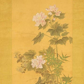 Furong Flower, Chrysanthemum, Bamboo, and Rock - Tsubaki